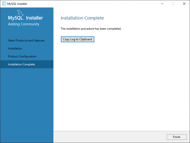 Configuração do MySQL Server após a instalação.