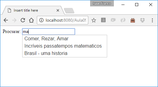 Resultado obtido após digitar "ma" (arquivo autocomplete_1.html)