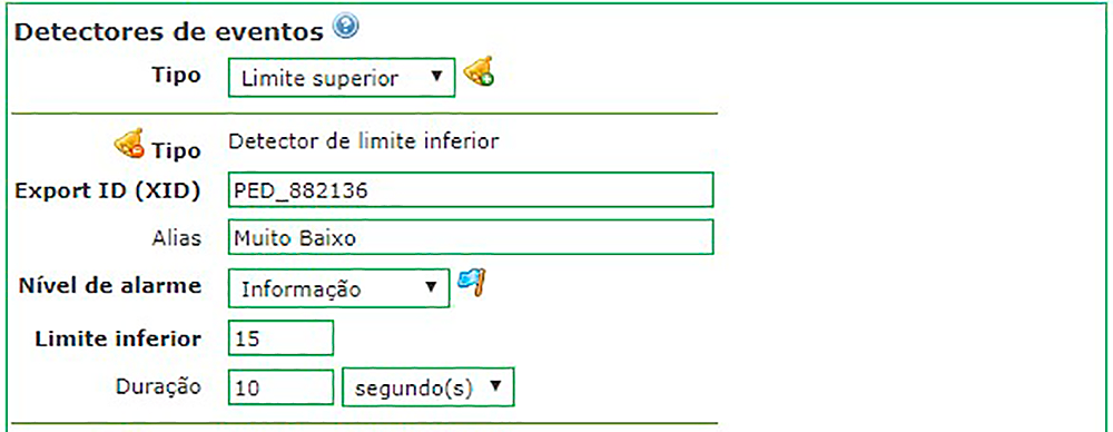 Configuração do Alarme